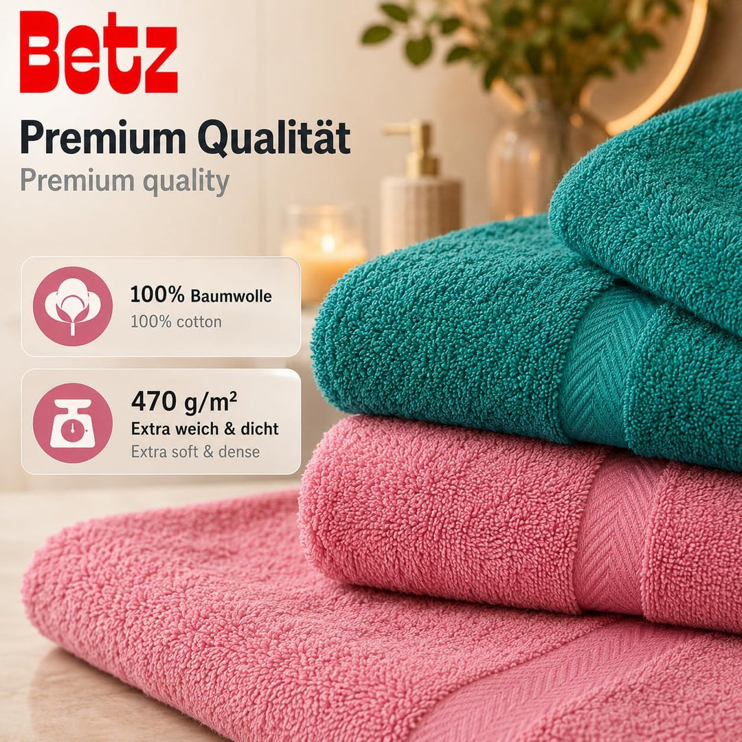 Betz 10-TLG. Handtuch-Set Premium 100% Baumwolle 2 Duschtücher 4 Handtücher 2 Gästetücher 2 Waschhan