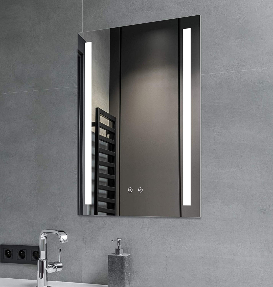 SGSpiegel Badspiegel mit Antibeschlag Heizung und seitlicher LED Beleuchtung, Badezimmerspiegel 70x5