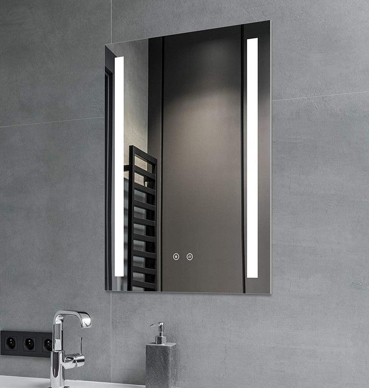 SGSpiegel Badspiegel mit Antibeschlag Heizung und seitlicher LED Beleuchtung, Badezimmerspiegel 70x5