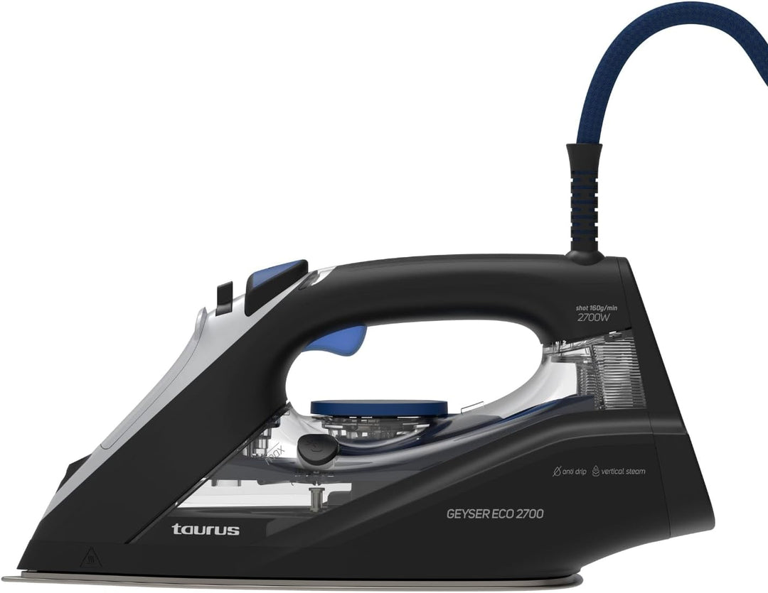 Taurus STI2700 Bügeleisen | 2700 W | 160 g/min Dampfstoss | Anti-Kalk-System | Anti-Tropf | Schwarz
