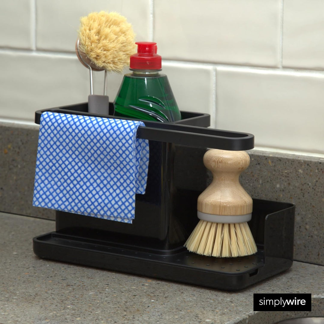 simplywire – Spülbecken-Caddy – Spülbecken-Organizer – Abnehmbare Auffangschale – rutschfest – Schwa