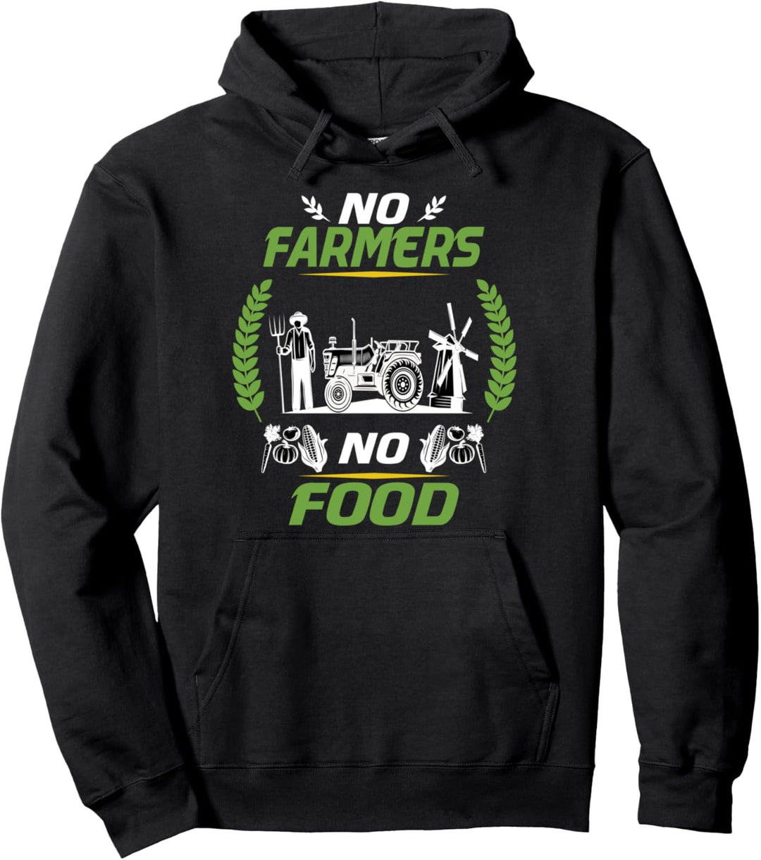 No Farmers No Food - Farmers Gift Pullover Hoodie