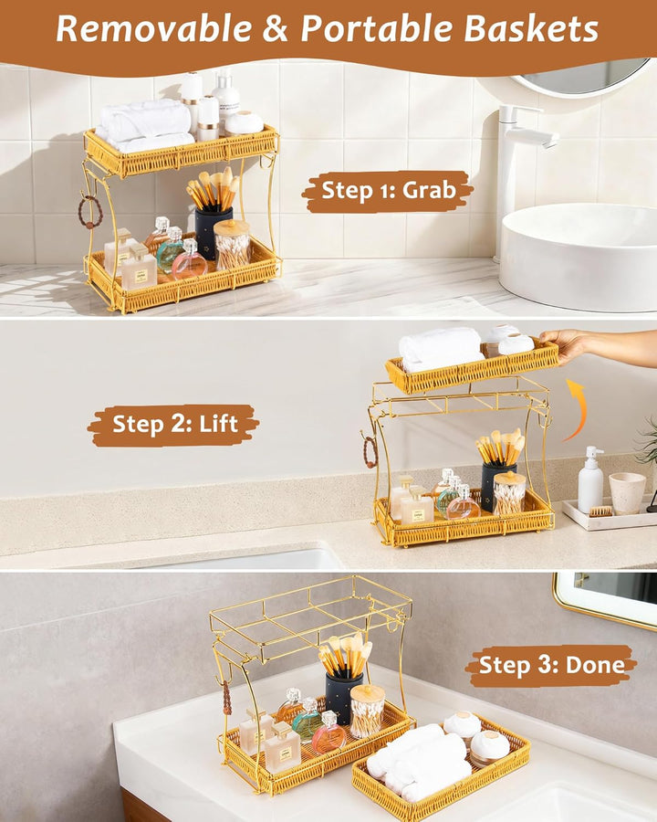 REFLYING Abnehmbarer Badezimmer Organizer, Skincare Parfüm Organizer, Küchen Organizer, Gewürzregal,