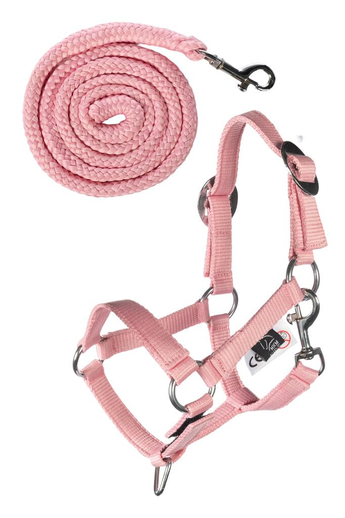 HKM Kinder Hobby Horsing Basic Halfter und Strick, Rosa, One Size, Rosa