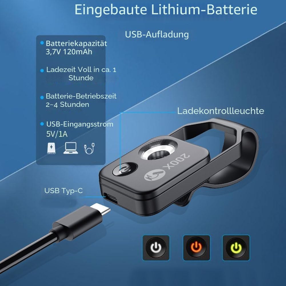 200X Telefon Mikroskop Objektiv mit LED-Licht Tragbares Digitales Mikroskop für Kinder Handmikroskop