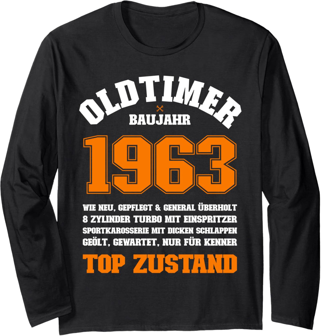 58. Geburtstag Geschenk Mann / Frau - Oldtimer Baujahr 1963 Langarmshirt
