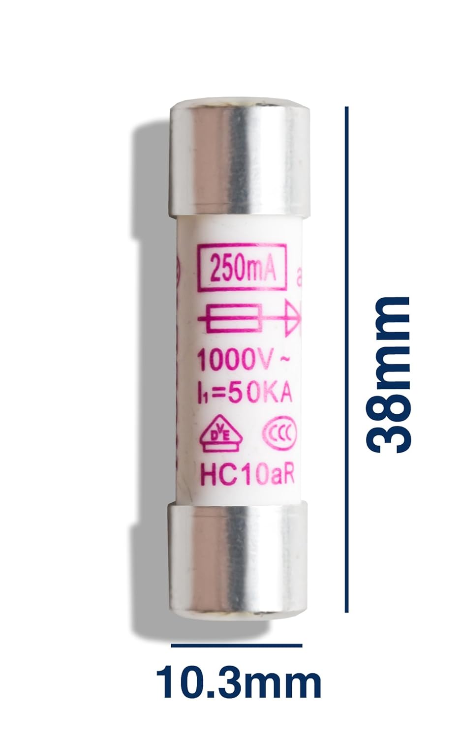 PeakTech Set Keramik Feinsicherung 250 mA / 1000 V, 10,3 x 38 mm, Audio und HiFi, 10 Stück, P 7500