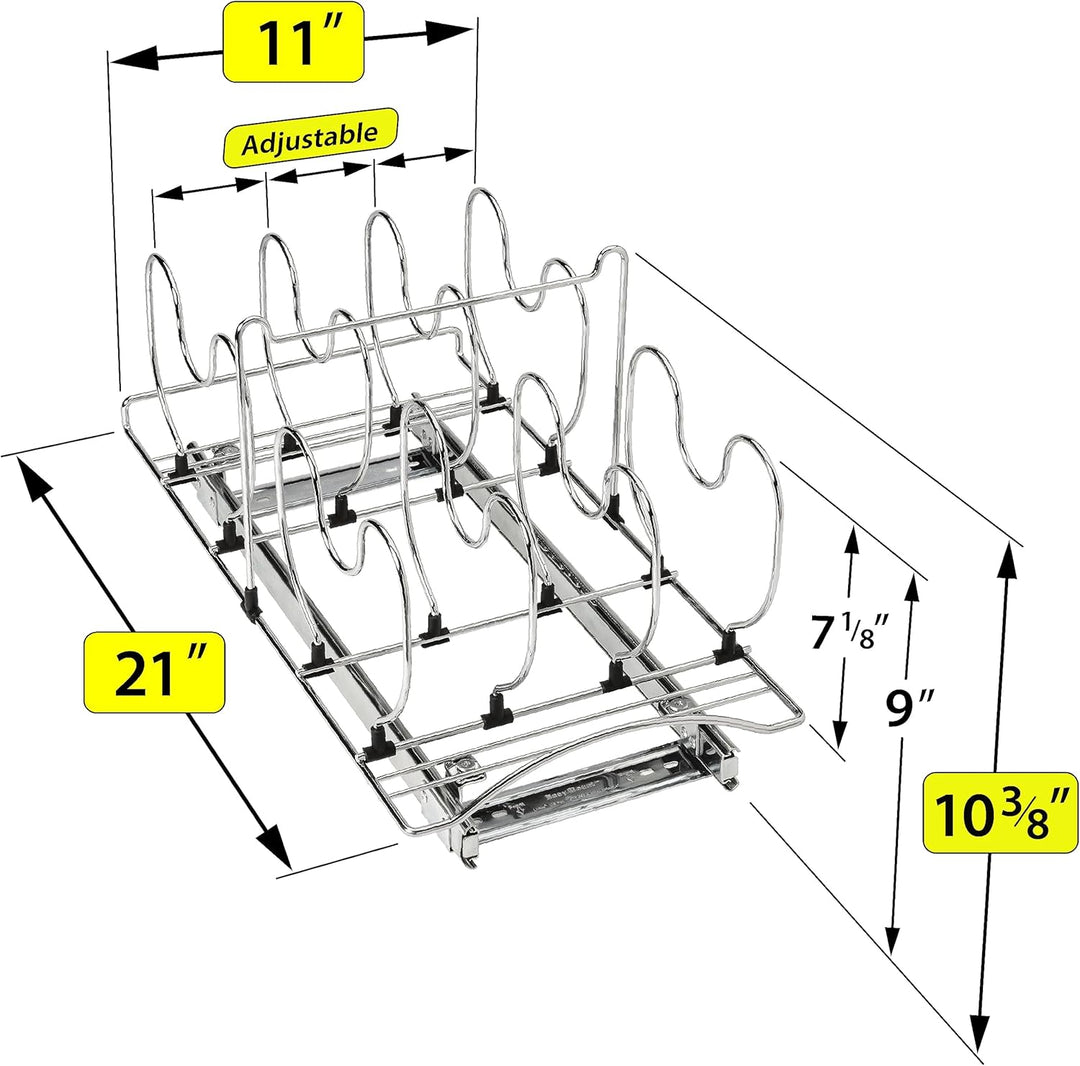 Lynk Professioneller Kochgeschirr-Organizer, ausziehbarer Schrank, Regal, 28 x 53 x 27 cm, Chrom 11