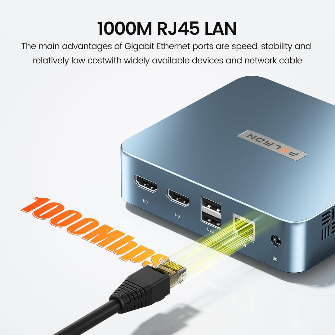 Trycoo WI-6 Mini PC 16 GB RAM 512 GB M.2 SSD, Mini-PC mit Intel 12. N100-Prozessor (bis zu 3,4 GHz),