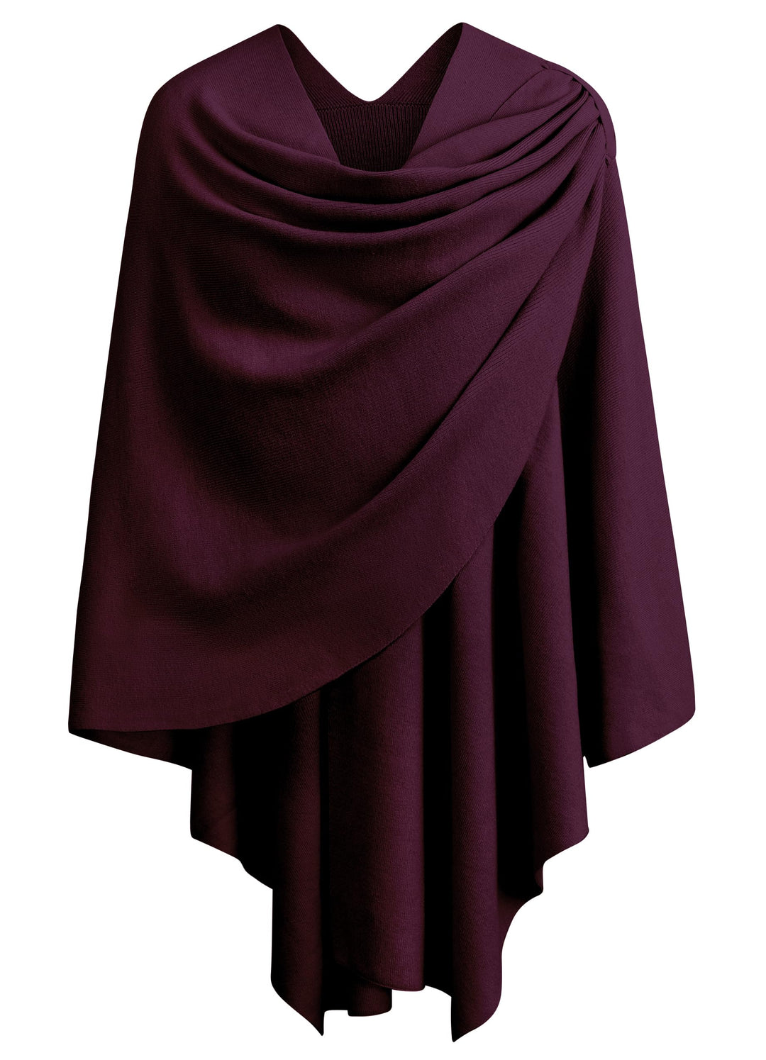 PULI Damen Poncho Schal Cashmere Feeling Strick Cape Cardigan Für Frauen Geschenk Für Mutter Burgund