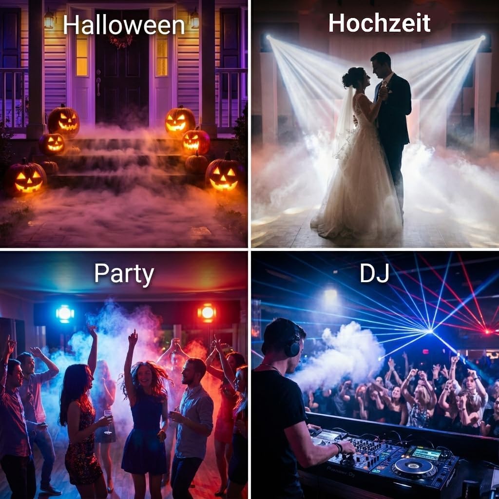 Katomi 700W Nebelmaschine RGB Effekt,13 Farbigen 8 LED Licht Smoke Machine,Mini Fog Rauchmaschine mi