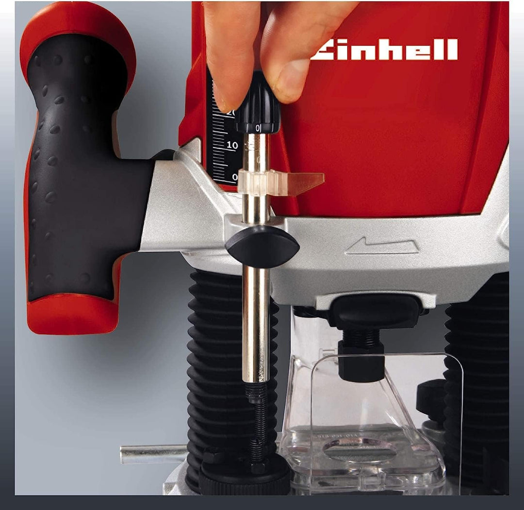 Einhell Oberfräse TE-RO 1255 E (1200 W, Spannzange Ø 6 und 8 mm, 55 mm Hubhöhe, elektronische Drehza