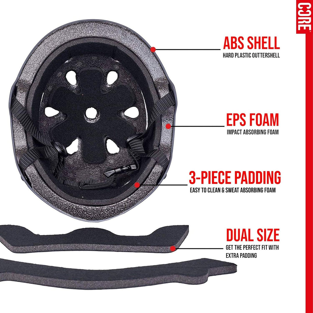 Core Schutzhelm Skate/BMX/Bike/MTB/Roller Derby/Roller Blau M, Blau M