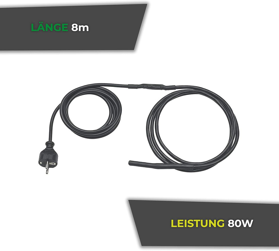 Bio Green Pflanzen-Heizkabel | 8 Meter | 80 Watt | selbstlimitierend | schützt Pflanzen und Töpfe vo