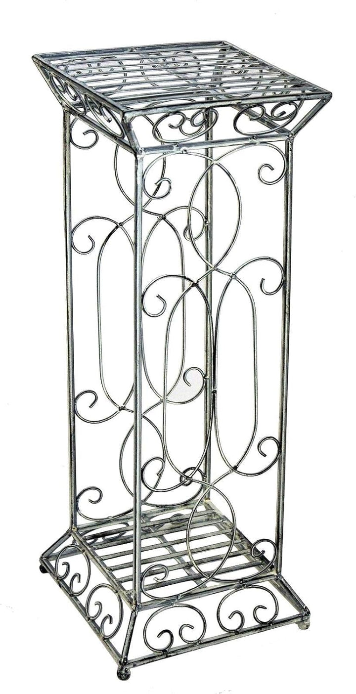 DanDiBo Blumenhocker Metall Weiss Eckig 63 cm Blumenständer 20304 Blumensäule