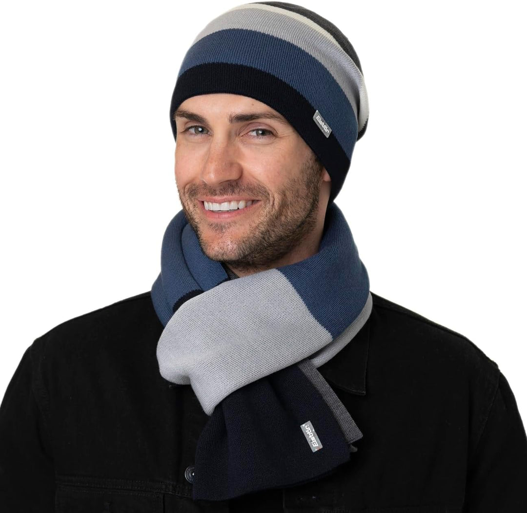 Eisbär Miron 2.0 Beanie Strickmütze Wintermütze Streifenmütze Skimütze Mit Futter, khaki