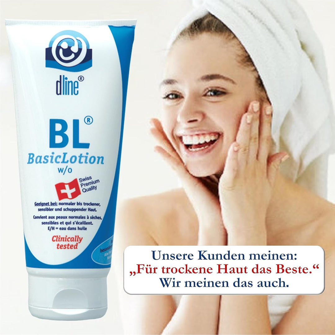 dline BL-BasicLotion Bodylotion vom Pflegeprofi | 200ml Tube | Feuchtigkeitscreme Gesichtscreme Körp