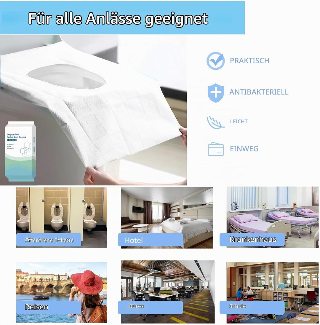 60 Stück Einweg Toilettenauflage, Einweg Toilette Auflage,Toiletten Sitzbezug für Kinder und Erwachs