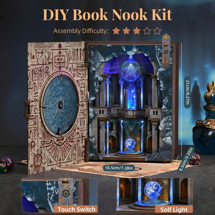 MiniCity DIY Book Nook Kit mit Einsteckbar Staubschutzplatte, Miniatur Puppenhäuser Haus Kit, Booksh