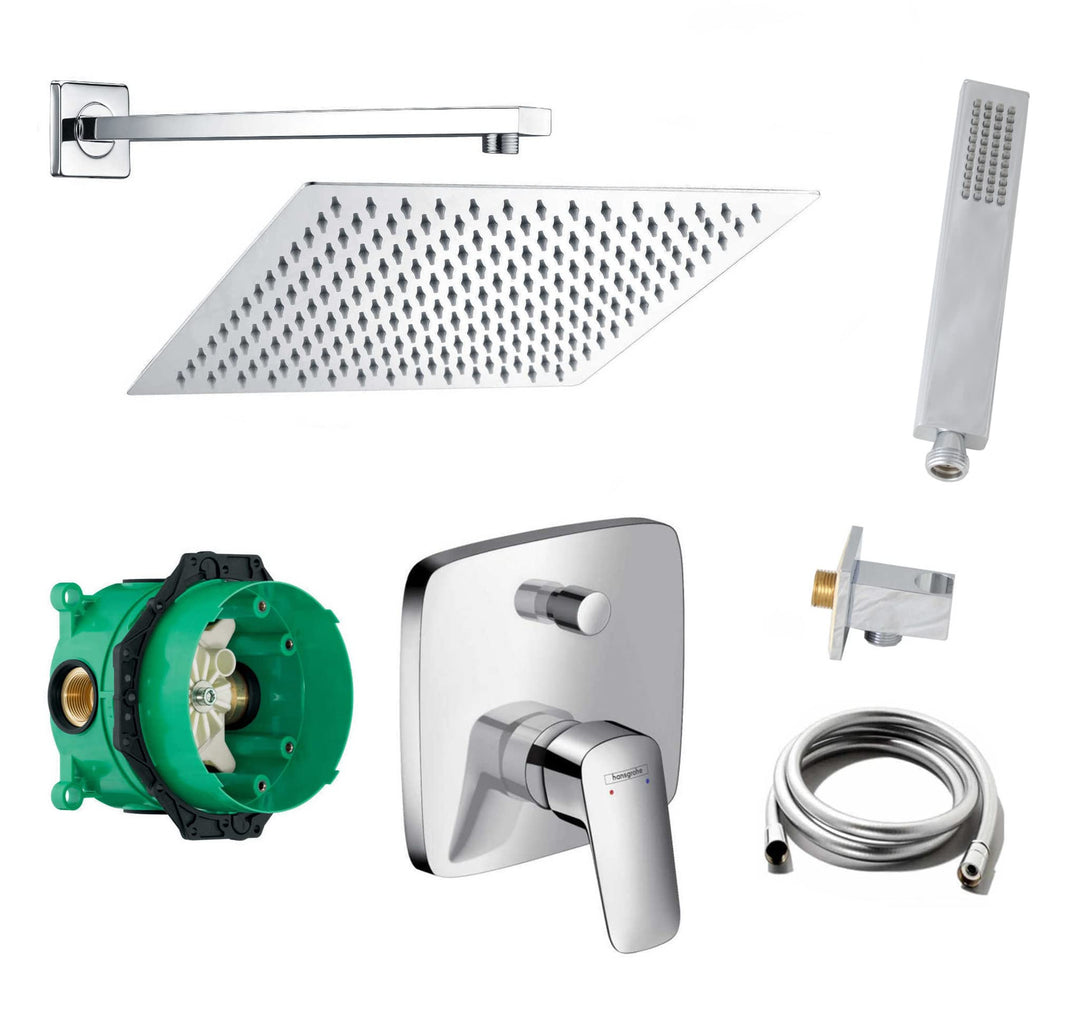 vanvilla Duschsystem mit Unterputz Duscharmatur von Hansgrohe Logis Einhebelmischer und vanvilla Reg