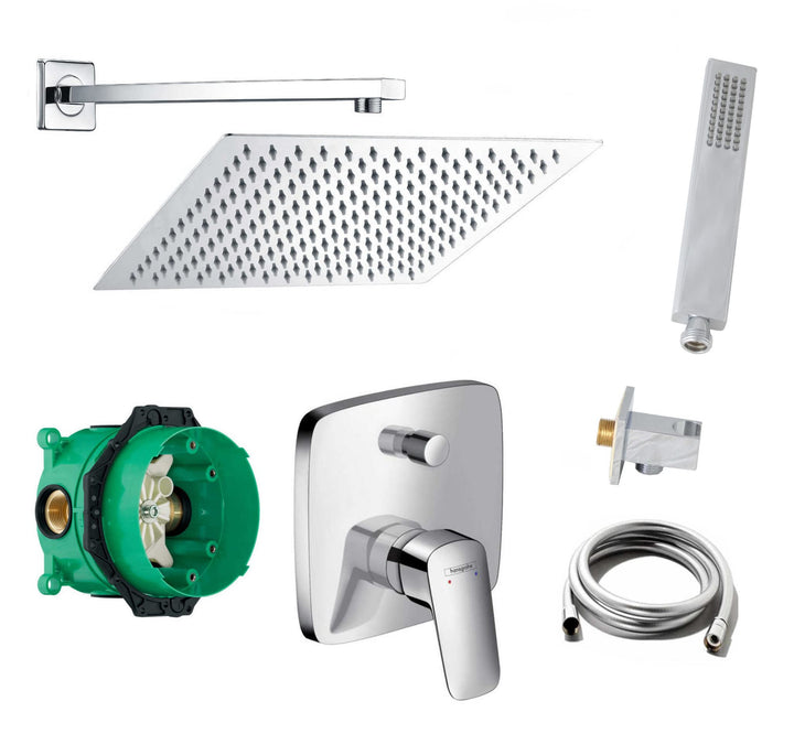 vanvilla Duschsystem mit Unterputz Duscharmatur von Hansgrohe Logis Einhebelmischer und vanvilla Reg