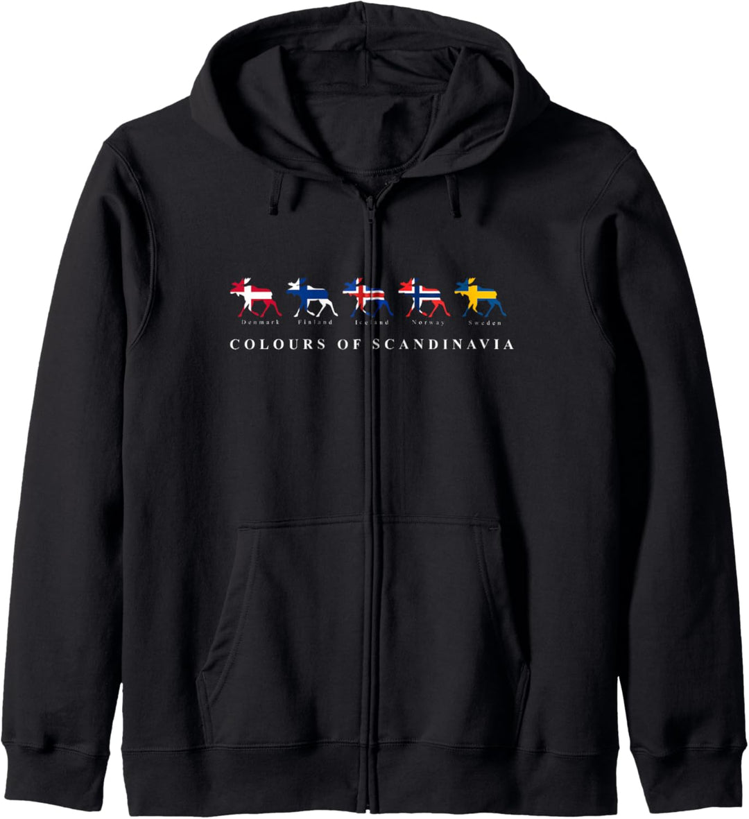 Skandinavien Flagge Elch Schweden,Norwegen,Dänemark,Island Kapuzenjacke