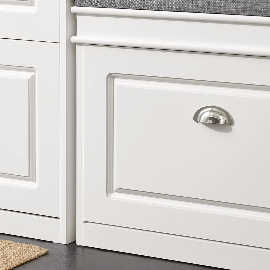 SoBuy Schuhbank mit Sitzkissen und Stauraum Schuhschrank mit Klappe, Schuhregal schmal platzsparende