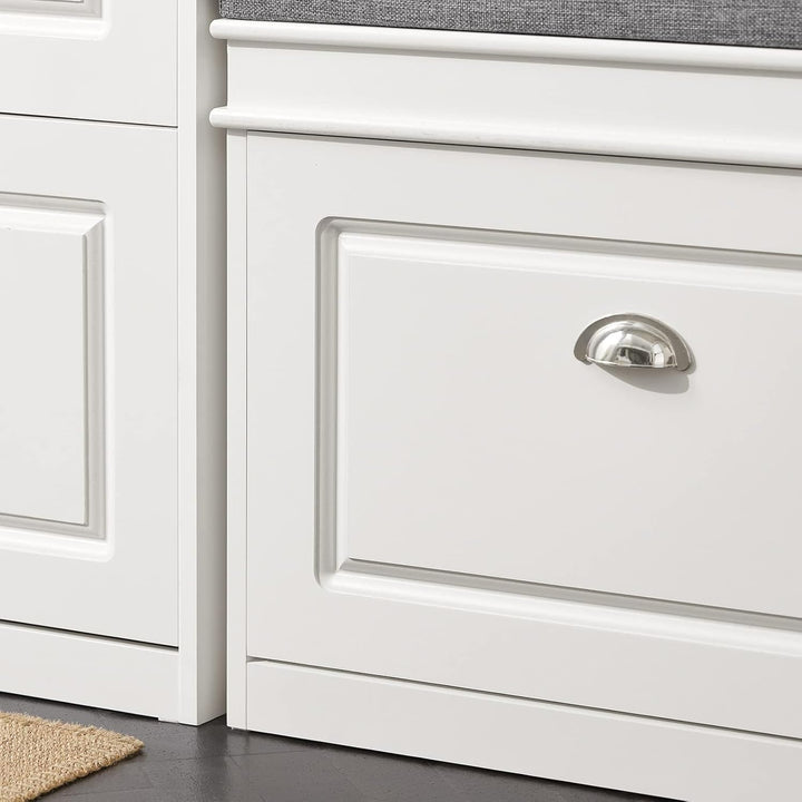 SoBuy Schuhbank mit Sitzkissen und Stauraum Schuhschrank mit Klappe, Schuhregal schmal platzsparende