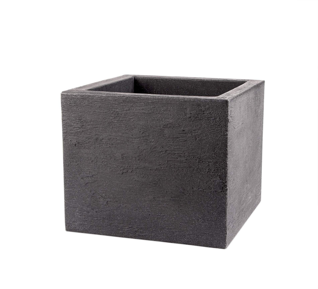 BigDean Pflanzkübel 39x39 cm gross - Granitstein-Optik in Anthrazit - Für Aussen, frostsicher &amp; wass