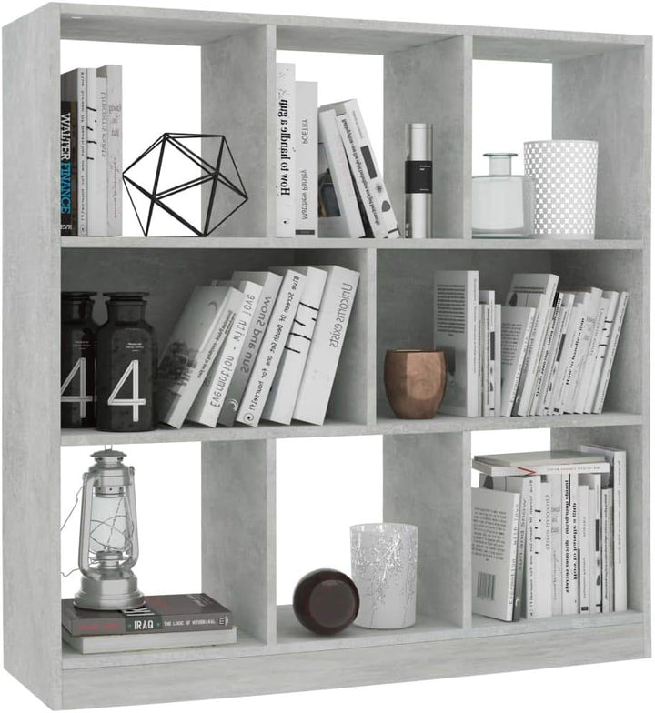 Festnight Bücherregal Betongrau 97,5×29,5×100 cm Spanplatte