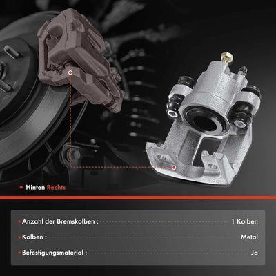 Frankberg Bremssattel Bremszange Hinten Rechts Kompatibel mit Commander XH XK 3.0L-5.7L 2005-2010 Gr