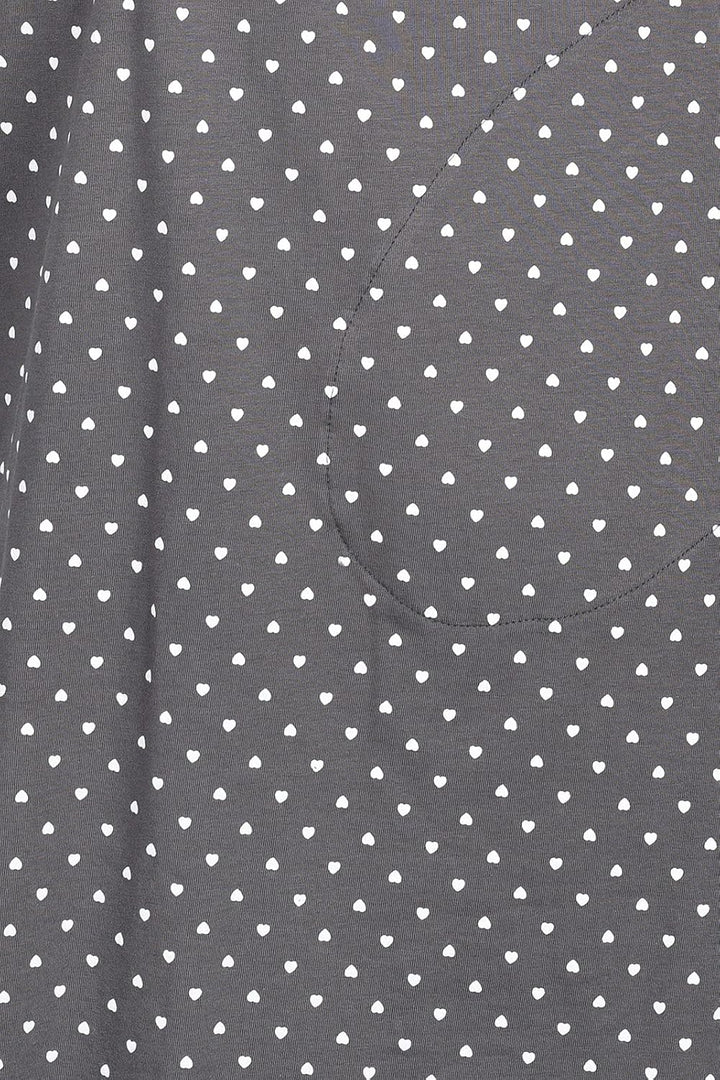 MijaCulture 3 in1 Geburtskleid Stillnachthemd Umstandsnachthemd 4128 Graphite/Herzen L, Graphite/Her