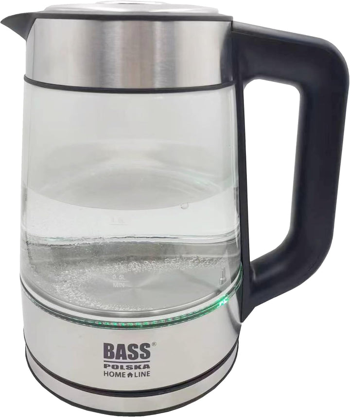 BASS POLSKA Elektrischer Wasserkocher aus Glas | Temperatureinstellung in 10°C von 40 bis 100 °C | W