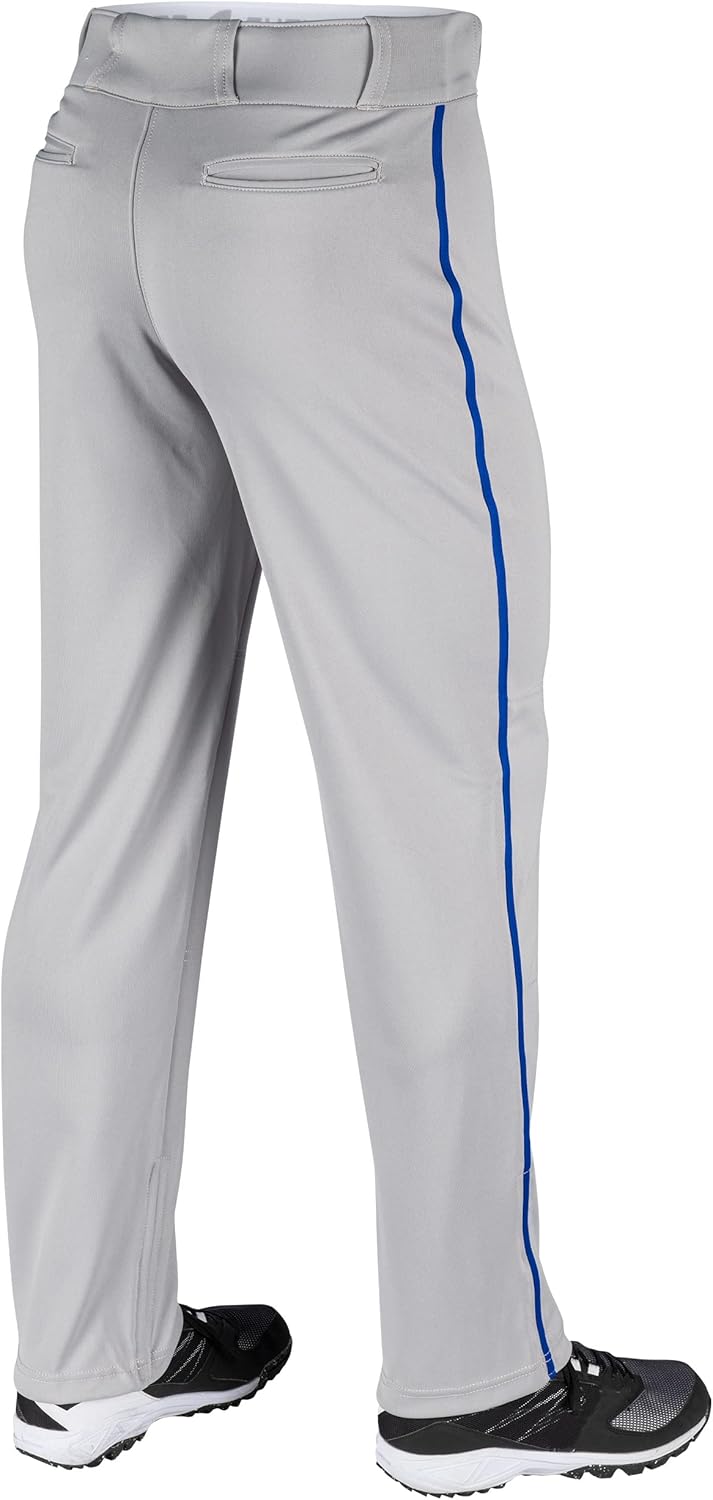 CHAMPRO Baseballhose für Erwachsene, dreifache Krone, offene Unterseite, paspeliert Grau, Royal Pipe