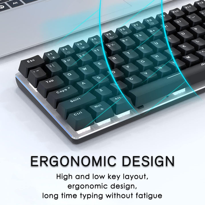 FELiCON AK33 Hotswapple Gaming-Tastatur, TKL 80% Mechanische Rote Schalter Keyboard mit weisse LED-B