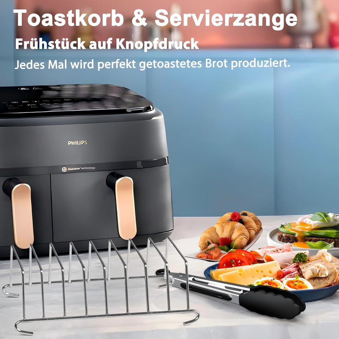 Heissluftfritteuse Zubehör für Philips Airfryer 3000-5000 serie 9L, Faltbar Silikonform Heissluftfri