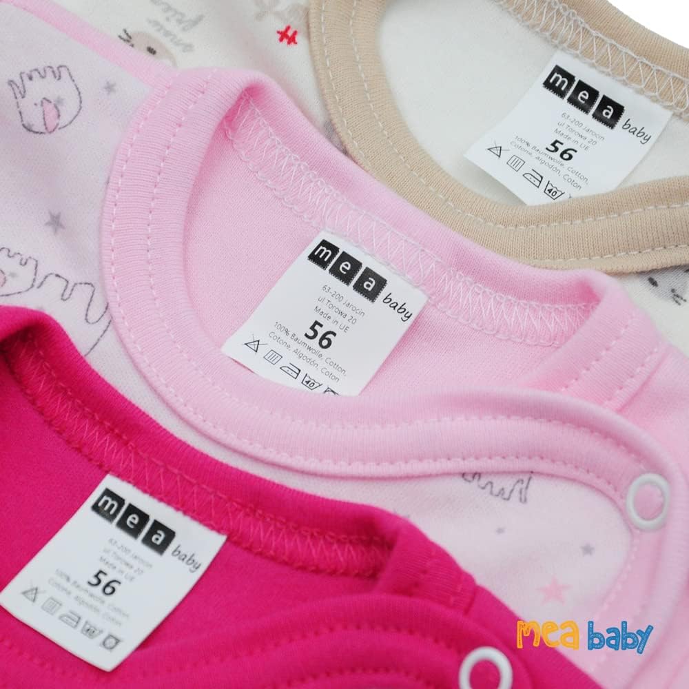 Unisex Baby Langarm Body aus 100% Baumwolle im 5er Pack, Baby Langarm Wickelbody mit Print, Baby Wic