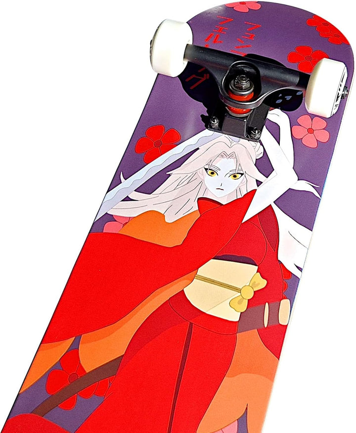 Komplett Skateboard Fina - für Kinder und Jugendliche - 7-lagiges Ahornholz Deck - Medium Concave St