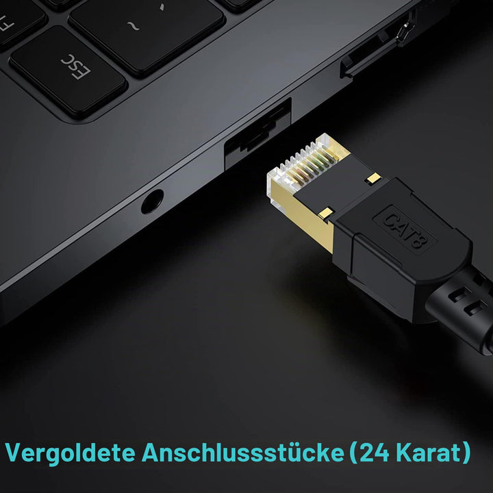 Cat 8 Ethernet Kabel 5M, 40Gbps Netzwerkkabel Hochgeschwindigkeits 2000MHz Ethernet Kabel, Gigabit R
