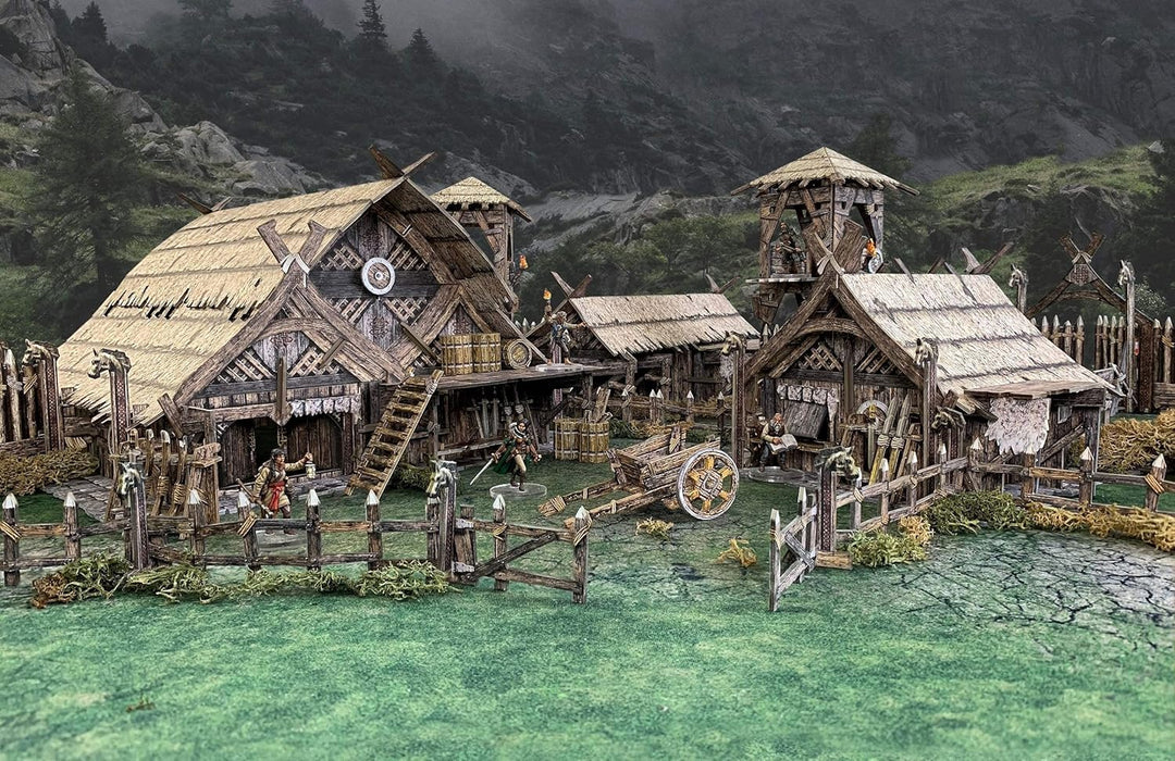 Fantasy Battle Systems Wargames Terrain - Northern Settlement - Multi Level Tabletop War Game Board