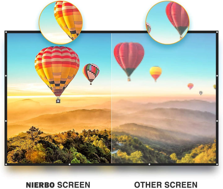 Beamer Leinwand Gross 150 Inch 16:9 Portable Leinwand für Beamer Unterstützung Projektion waschbar P