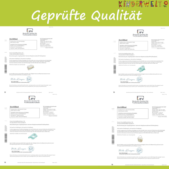 KiNDERWELT 4er Set Premium Toilettensitz, Hocker, stabiles Töpfchen & Windeleimer für Kleinkinder -F