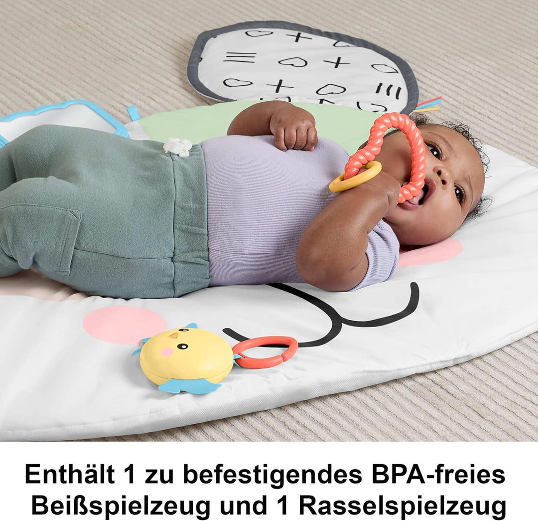 Fisher-Price Baby-Spielzeug zum Spielen in der Bauchlage, Riesen-Hündchen-Spielmatte mit Aktivitäten