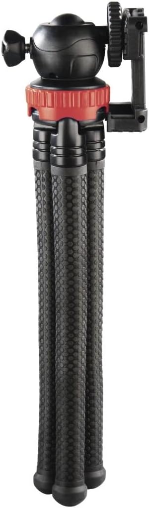 Hama Stativ Flexpro (für Smartphone, GoPro und Kameras, mit Gelenkfüssen, Höhe 27 cm) schwarz/rot sc