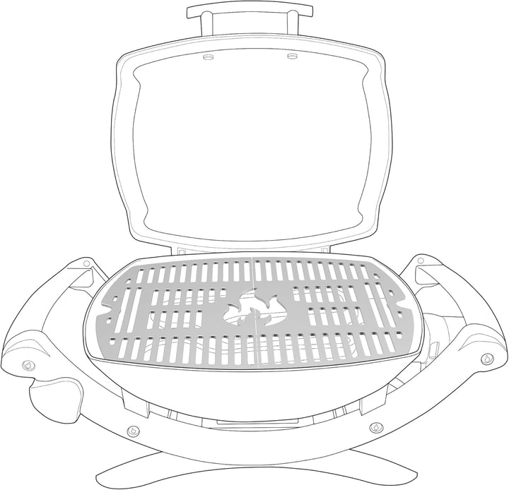 teileplus24 GRE-1-Q2 Grillrost Komplett Set aus V2A Edelstahl kompatibel mit Weber Q200 | Q220 | Q26