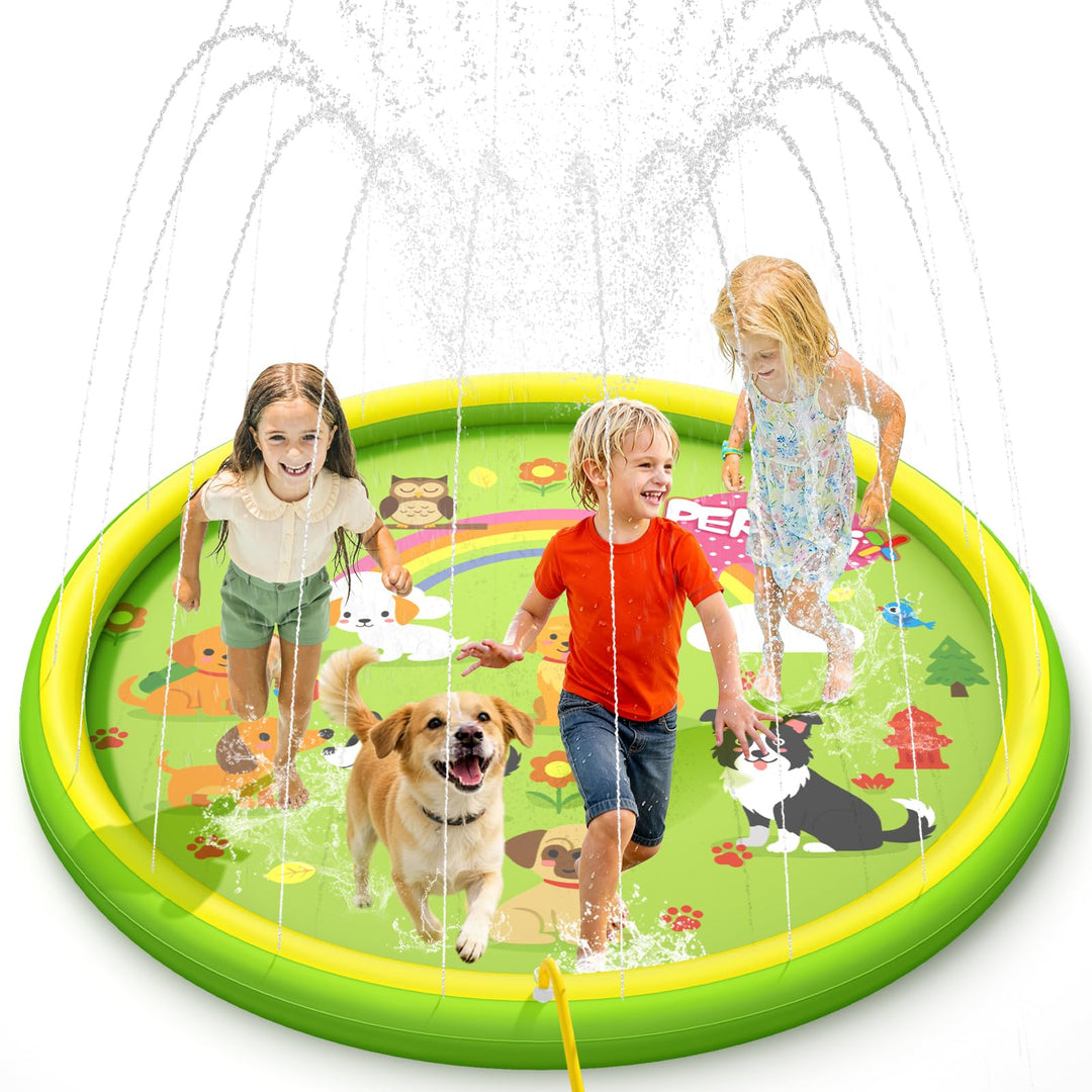 Peradix Splash Pad,Sprinkler Wasser-Spielmatte Anti-Rutsch Splash Play Matte Sommer Outdoor Garten K