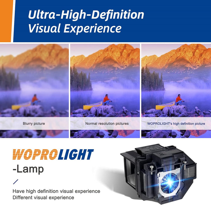 Woprolight LP96 Projektor-Ersatzlampe mit Gehäuse für Epson CB-S05 S05E S41 X05 X05E CB-970 CB-S03