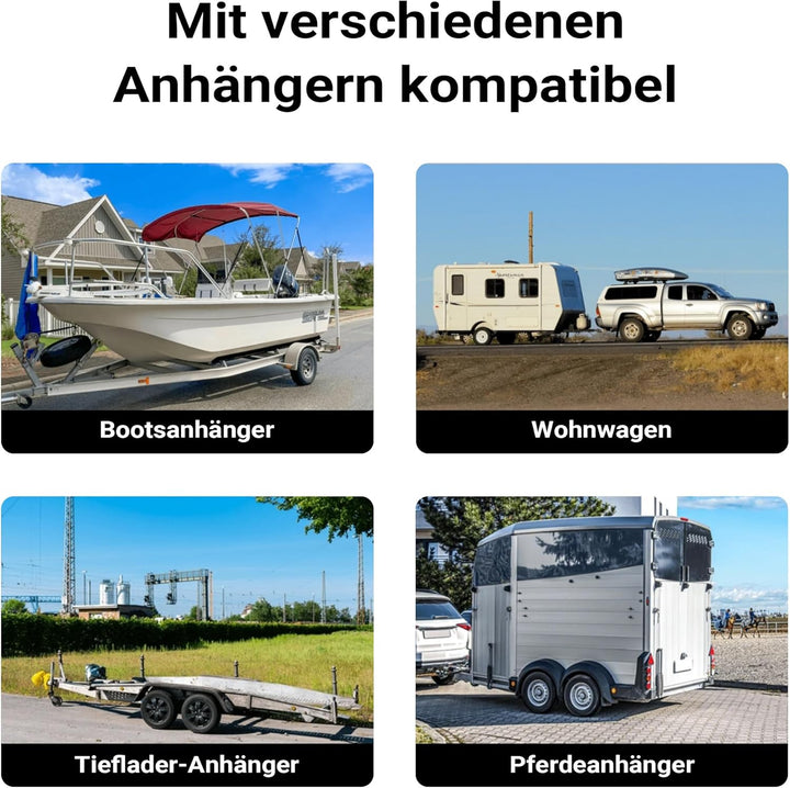 Wiltec Doppelstützrad bis 680 kg, Anhängerstütze aus Stahl, Stützlast Bugrad mit Schwenkarm, Schwerl