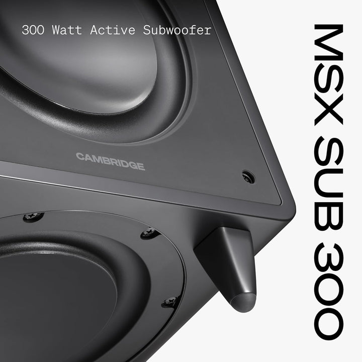Cambridge Audio MSX SUB 300 - Aktiver Subwoofer 300W Leistungsstarker HiFi Bass Lautsprecher mit Dop