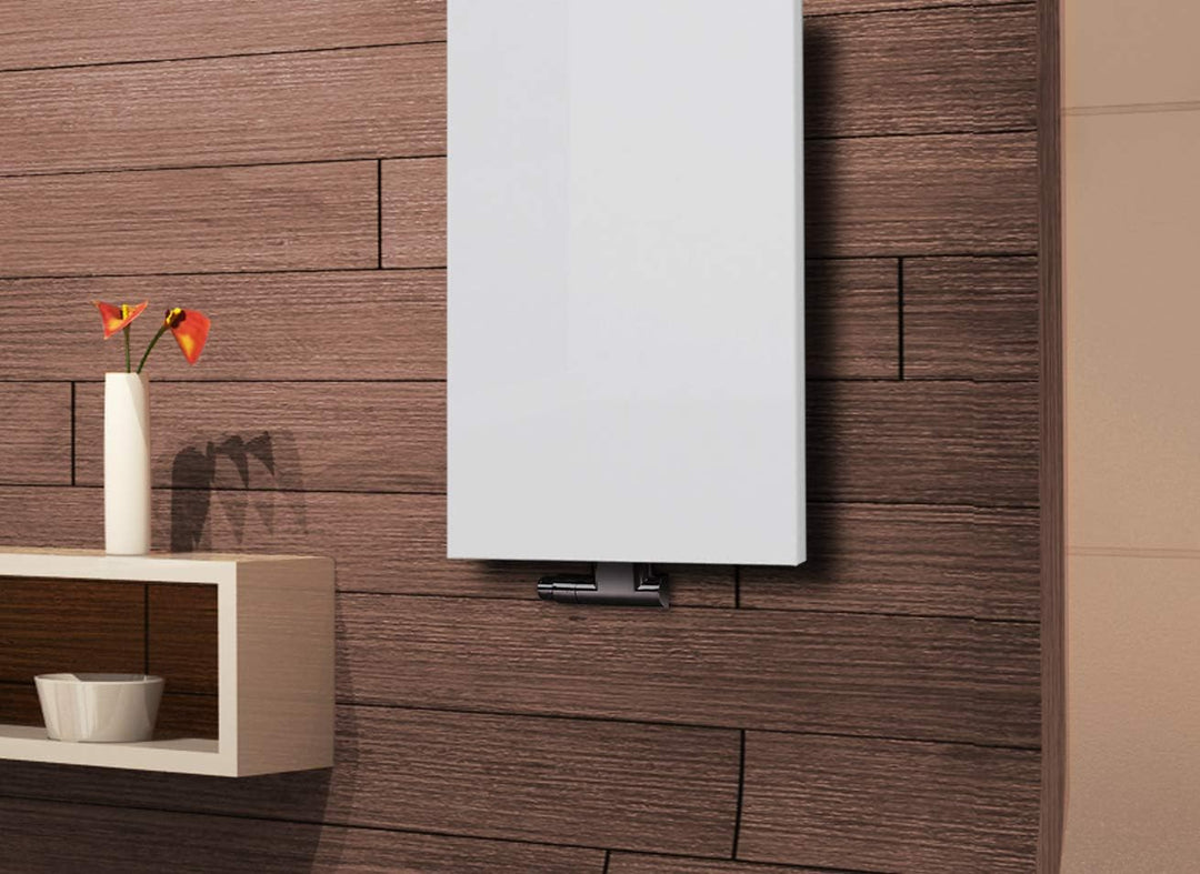 Badheizkörper Design Mirror Steel 2, HxB: 120 x 47 cm, 799 Watt, weiss + 1 Handtuchhalter (50mm) Sza